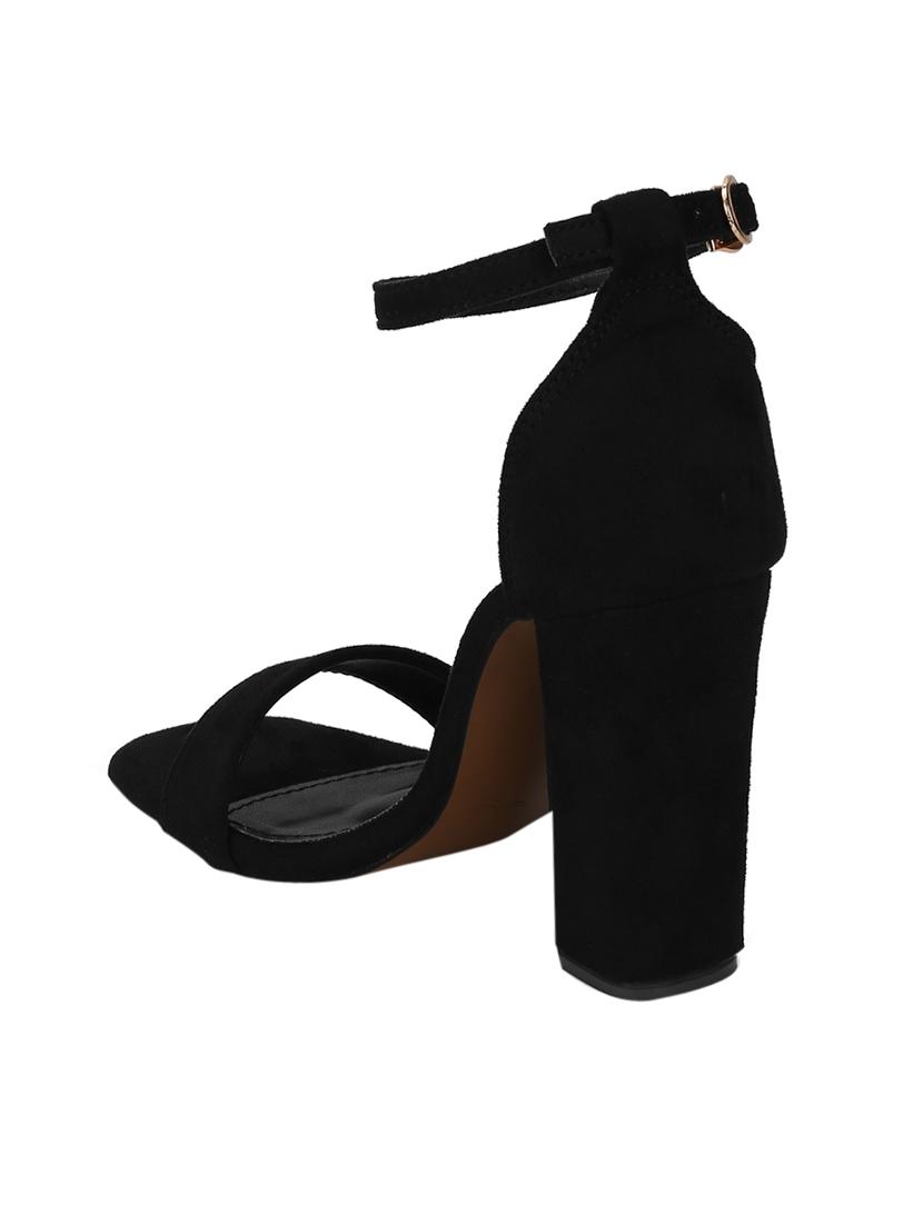 black suede ankle strap sandals - 17383447 - Standard Image - 2