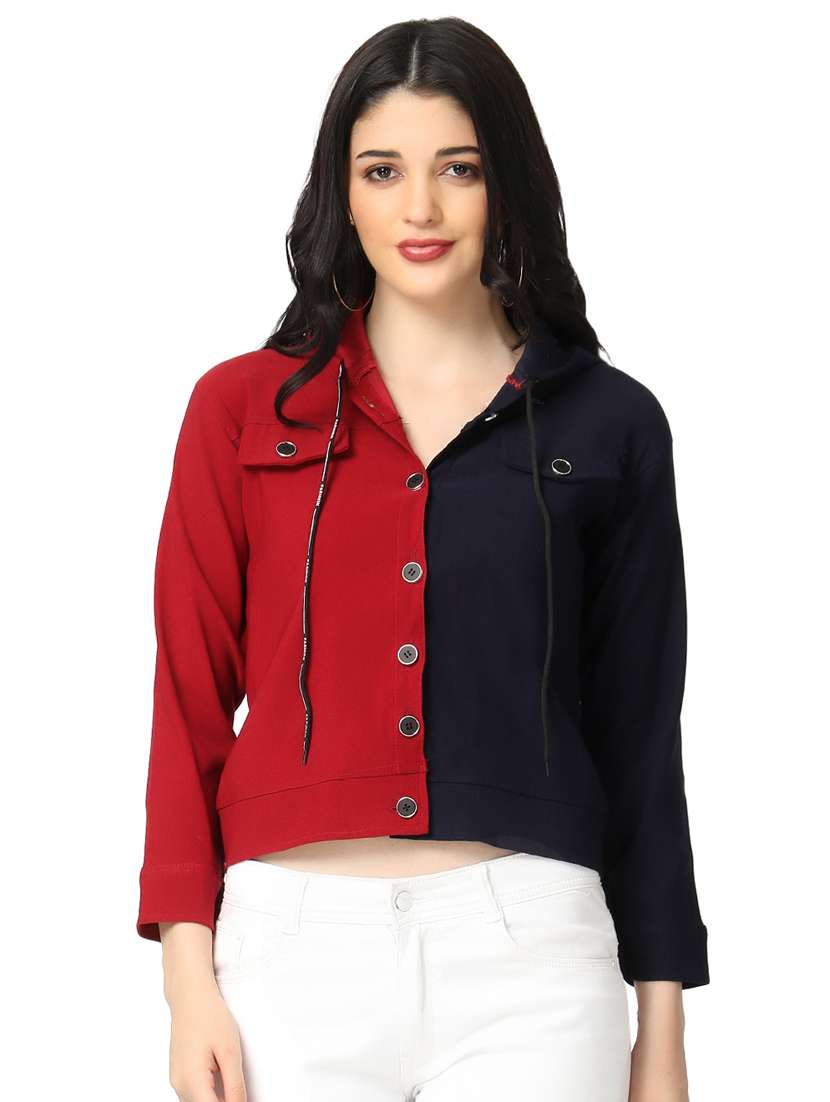 color block hoodie jacket