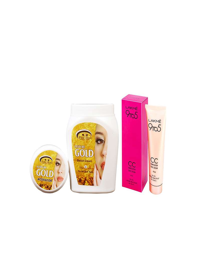 pink root gold bleach 1kg with lakme 9to5 cc cream