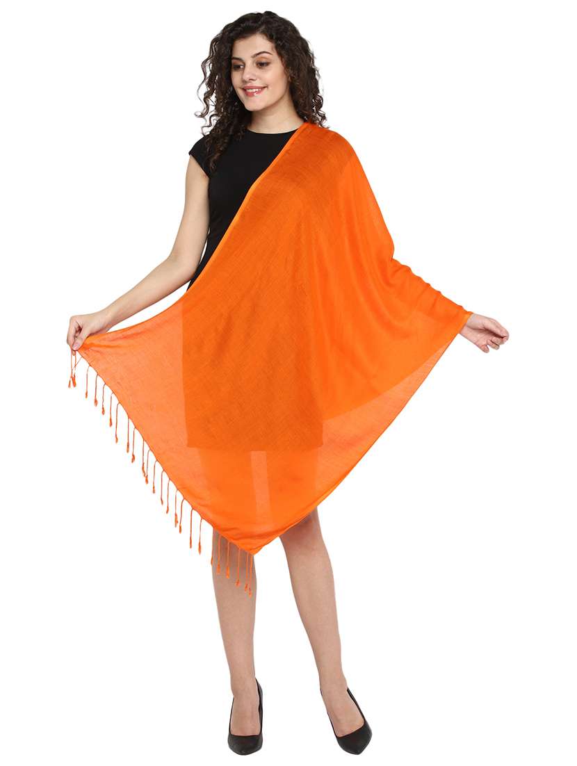 orange viscose stole - 17388511 - Standard Image - 2