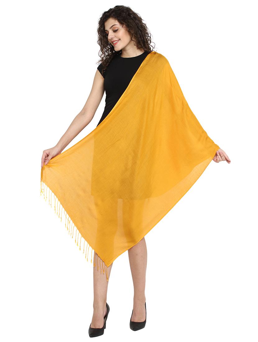 yellow viscose stole - 17388513 - Standard Image - 2