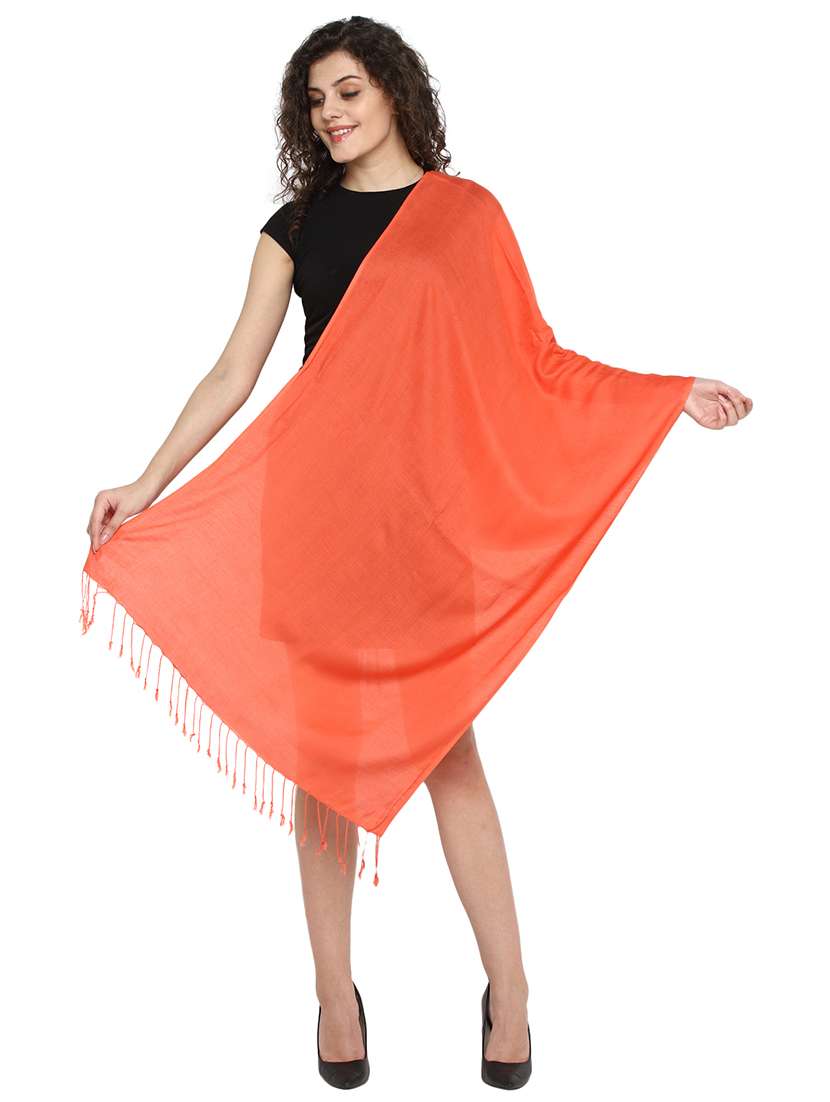 orange viscose stole - 17388515 - Standard Image - 2