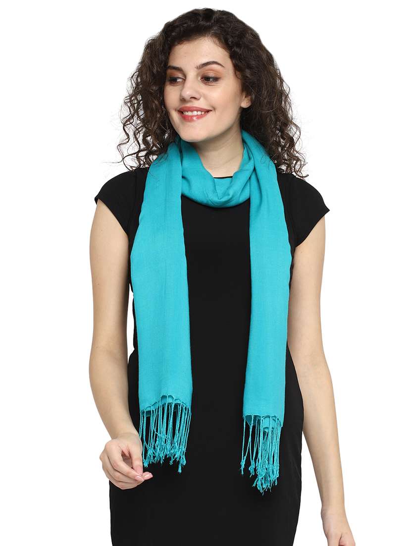blue viscose stole - 17388518 - Zoom Image - 0