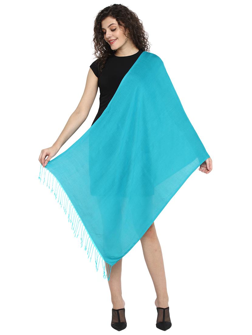 blue viscose stole - 17388518 - Standard Image - 2