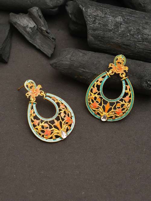 gold brass chandballi earring - 17388549 -  Standard Image - 0