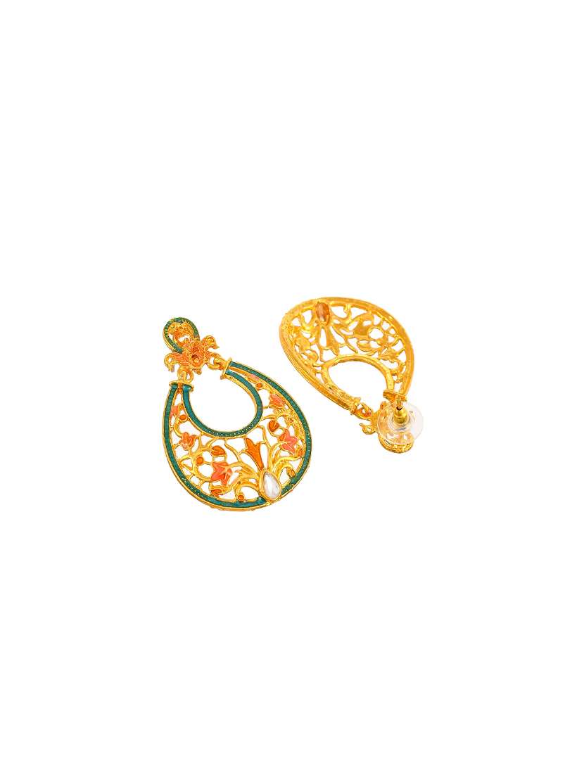 gold brass chandballi earring - 17388549 - Standard Image - 2