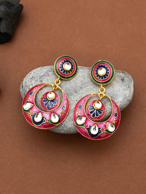 gold brass chandballi earring - 17388550 - Standard Image - 0