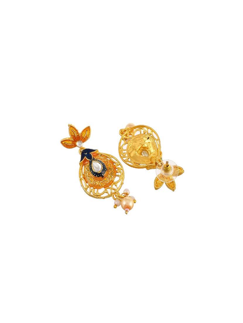 gold brass chandballi earring - 17388551 - Standard Image - 2