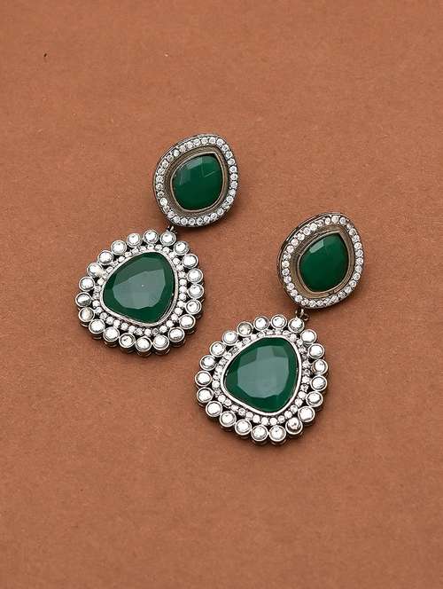silver brass drop earring - 17388556 - Standard Image - 0