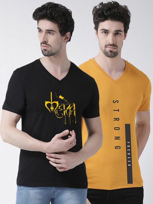 men pack of 2 printed t-shirt combos - 17388943 -  Standard Image - 0