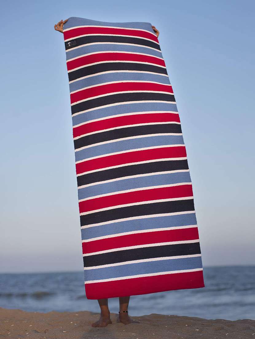  multipurpose cotton anti skid washable mat with free cotton carry bag