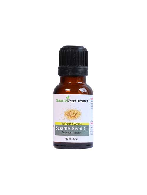 saanvi perfumers sesame oil (15ml) pure natural & therapeutic grade oil for aromatherapy body massage, skin care & hair growth