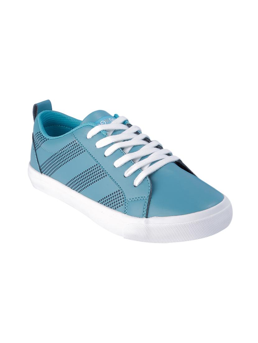 blue synthetic laceup casual shoes