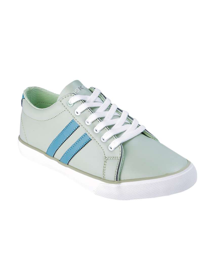 green synthetic laceup casual shoes
