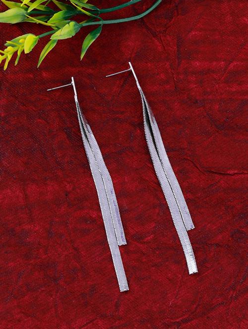 silver metal drop earring - 17393830 -  Standard Image - 0