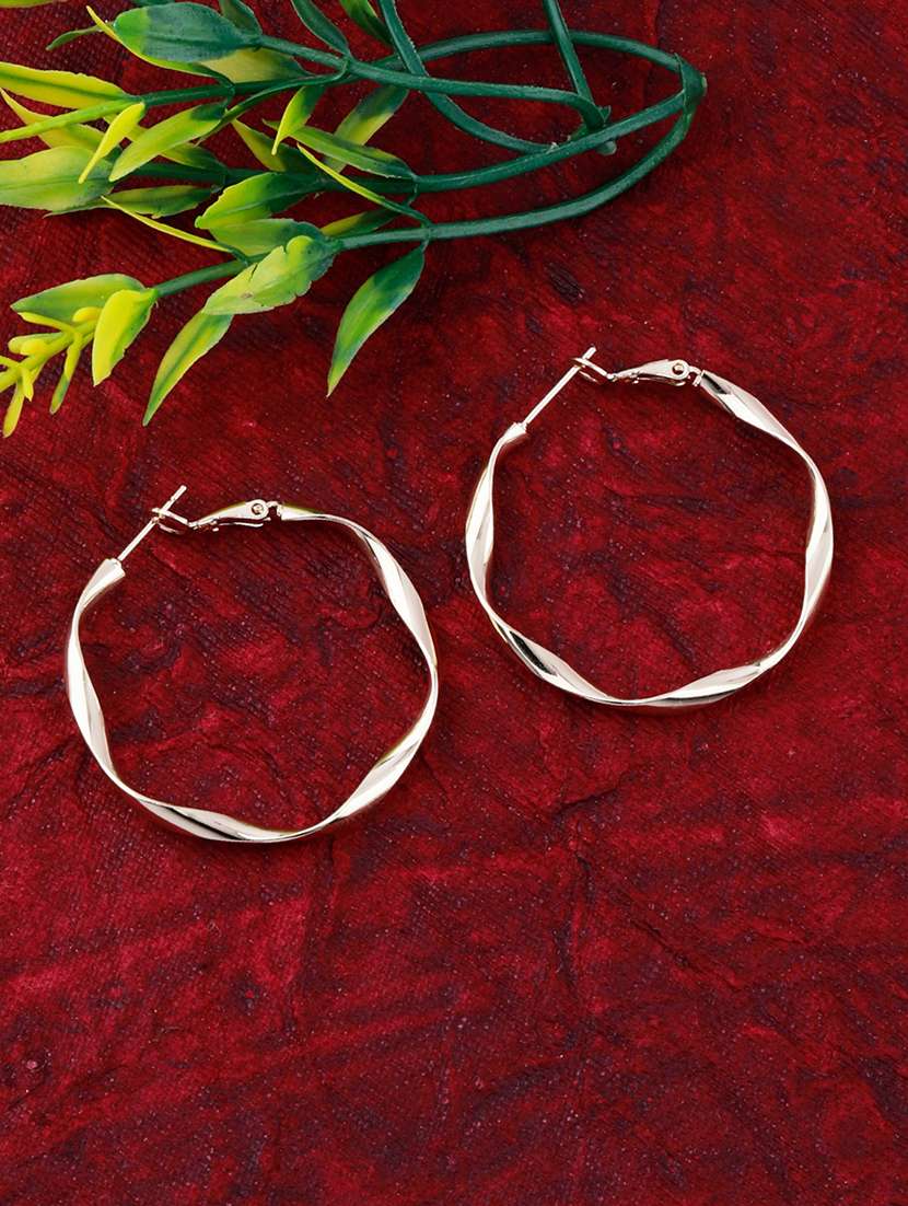 gold metal studs earring - 17393834 -  Zoom Image - 0