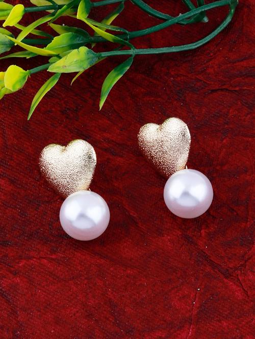 gold metal studs earring - 17393863 - Standard Image - 0