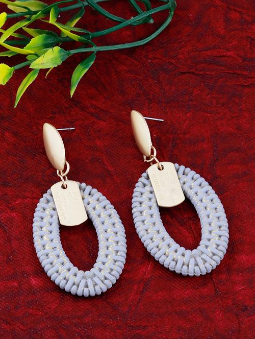 grey metal drop earring - 17393871 -  Standard Image - 0