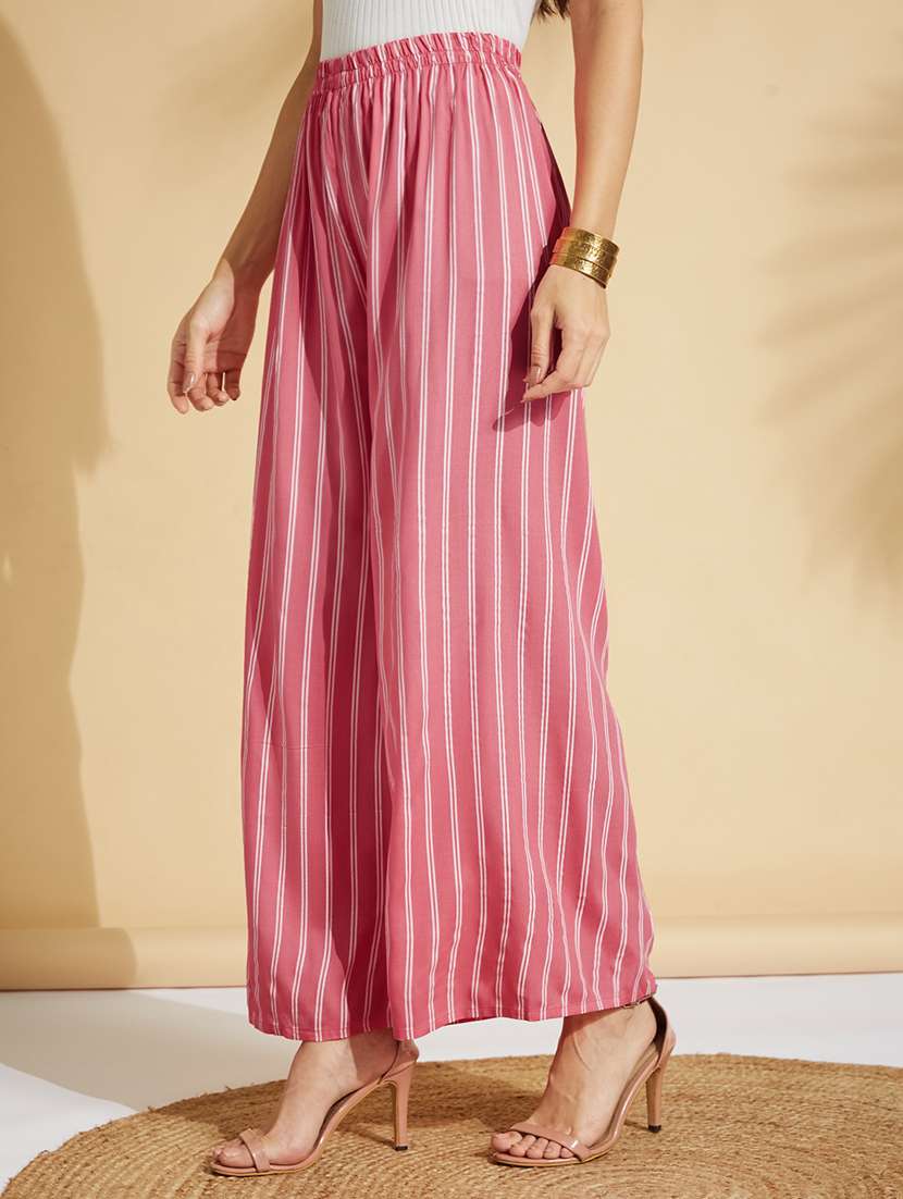 High Rise Striped Palazzo 