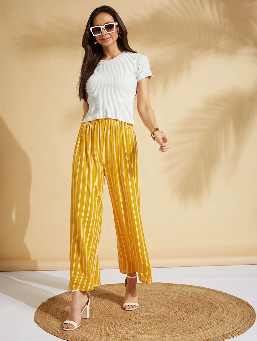 High Rise Striped Palazzo 