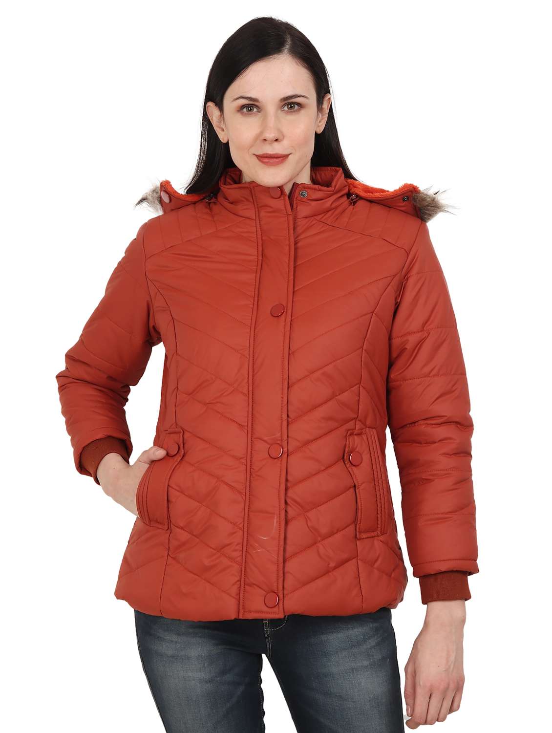 hooded neck quilted jacket 