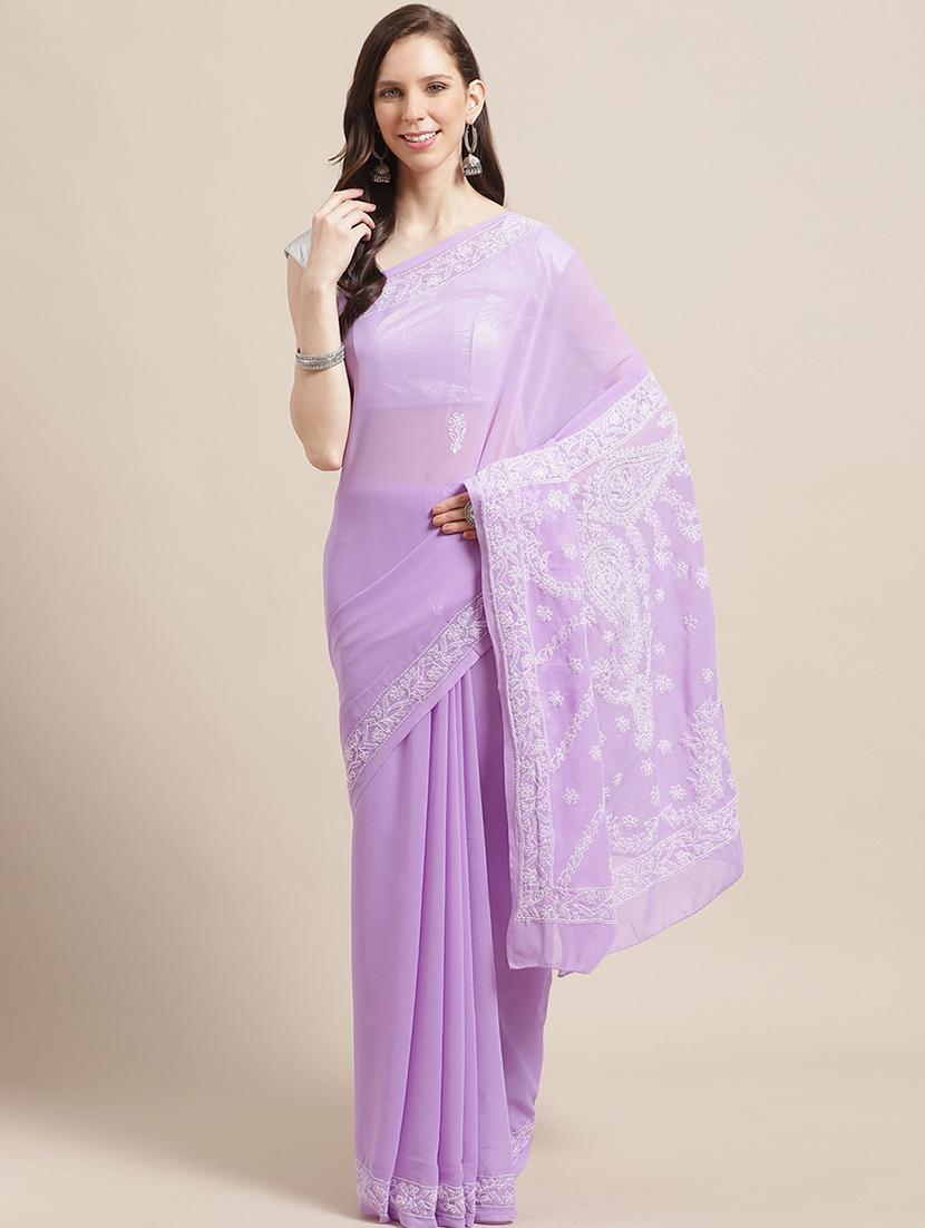 women's embroidered saree with blouse - 17395659 - Zoom Image - 0