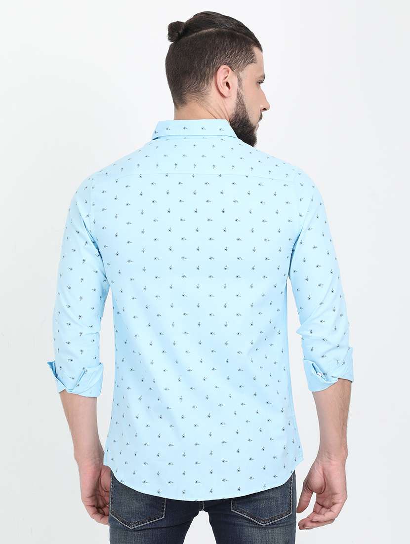 light blue printed casual shirt - 17395843 -  Standard Image - 2