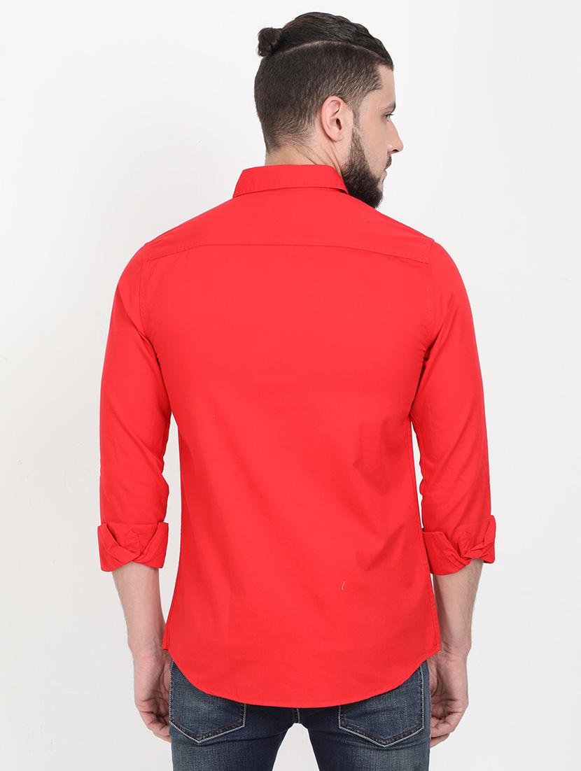 red solid casual shirt - 17395849 - Standard Image - 2