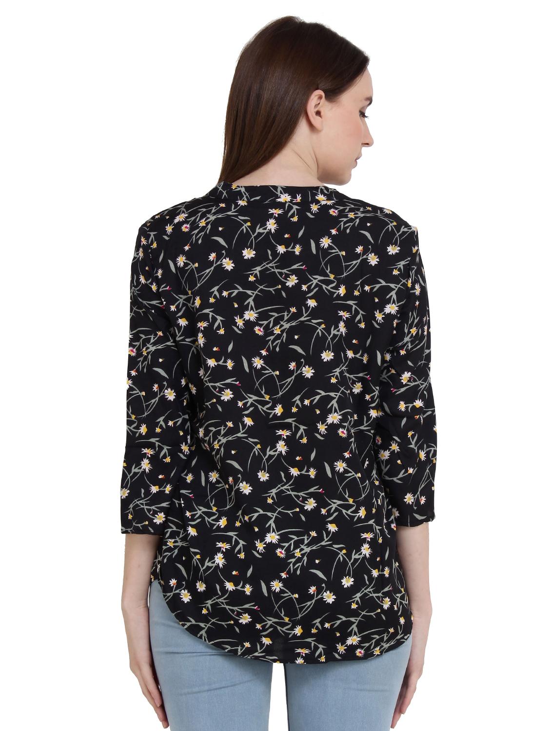 mandarin neck floral top - 17395992 - Standard Image - 2