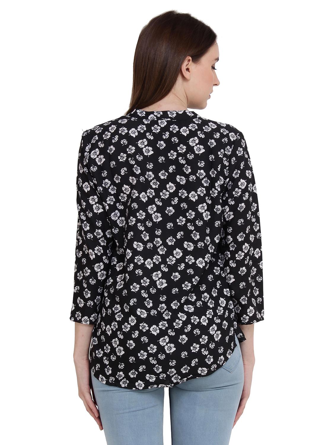 mandarin neck floral top - 17395993 - Standard Image - 2