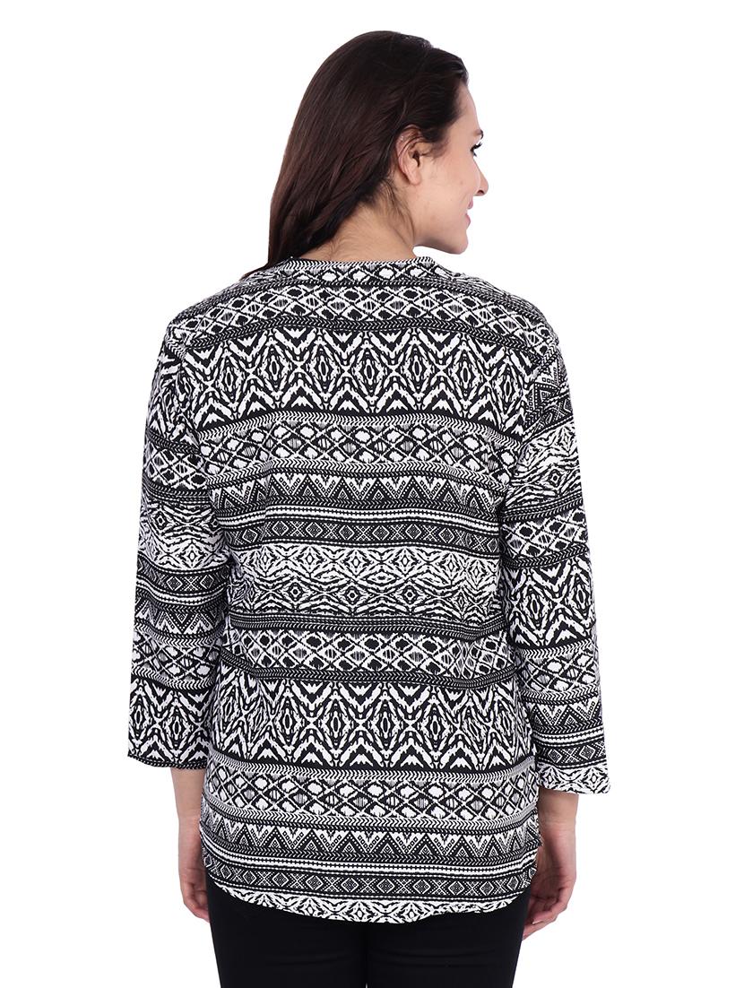 mandarin neck solid top - 17395998 - Standard Image - 2