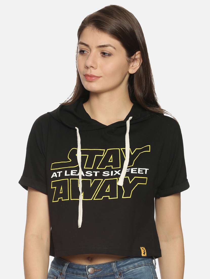 women's chest print round neck t-shirt