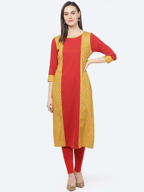 women's straight kurta - 17396959 - Standard Image - 0