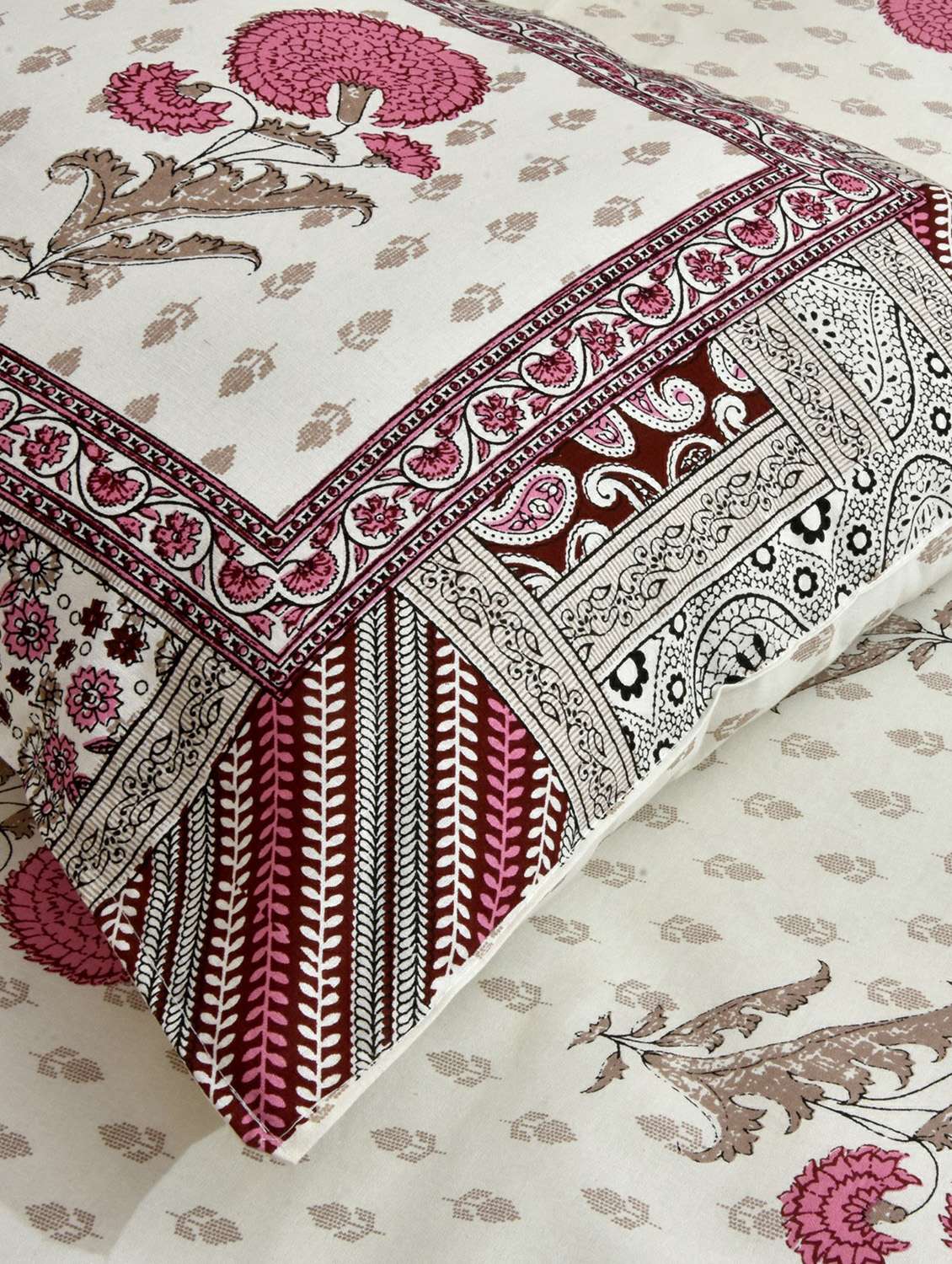  cotton jaipuri print king size bedsheet with 2 pillow covers - 17397738 -  Standard Image - 2