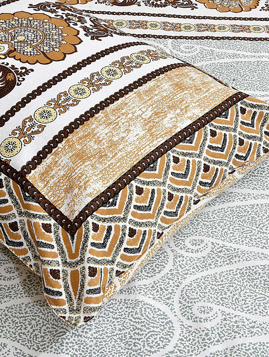 cotton jaipuri print king size bedsheet with 2 pillow covers - 17397747 - Standard Image - 2