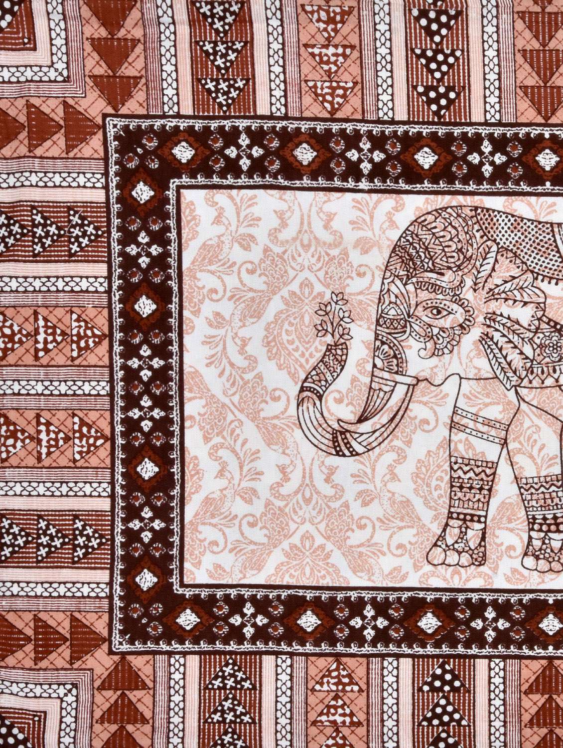 cotton jaipuri print king size bedsheet with 2 pillow covers - 17397753 - Standard Image - 2