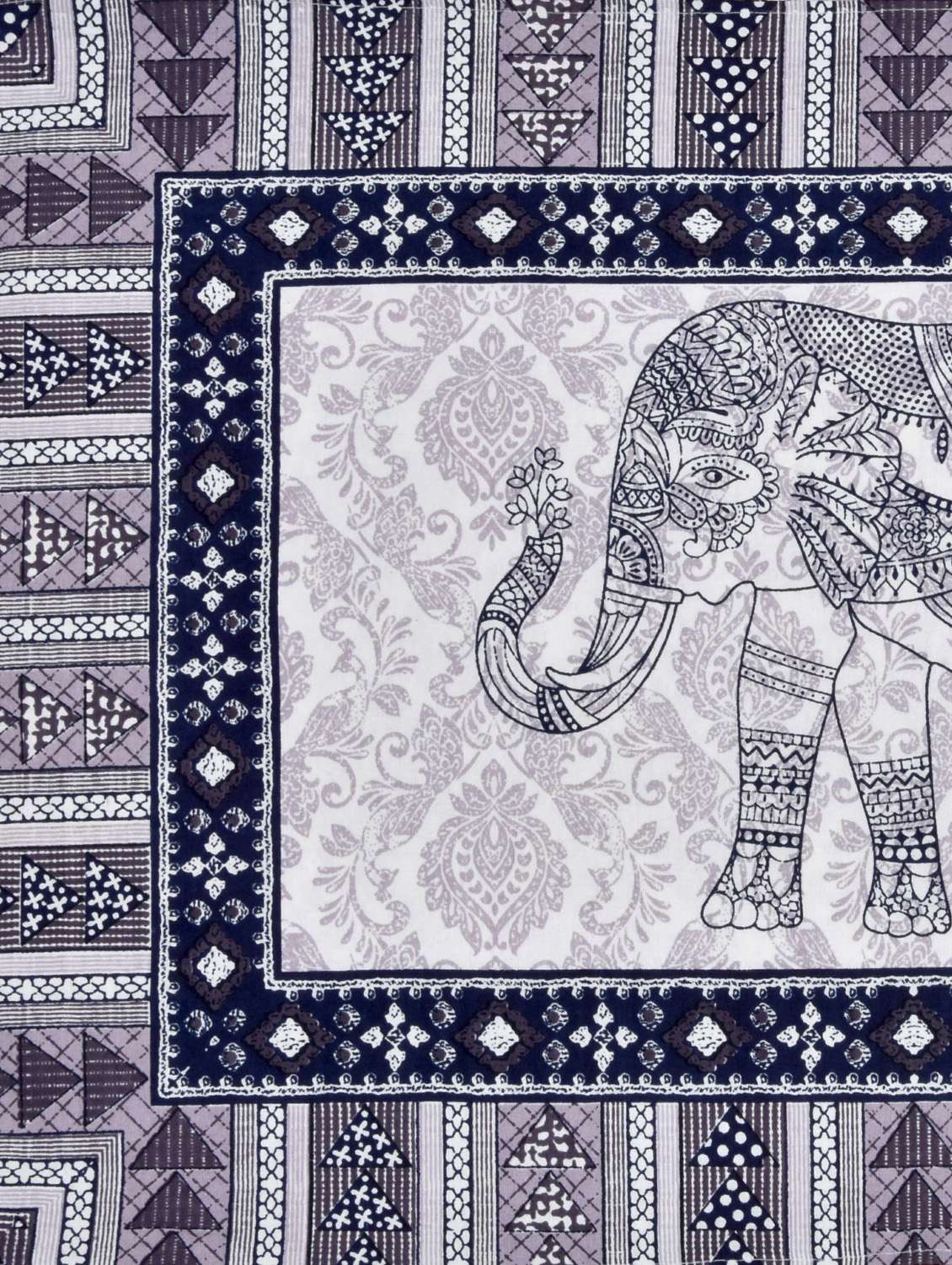 cotton jaipuri print king size bedsheet with 2 pillow covers - 17397754 - Standard Image - 2