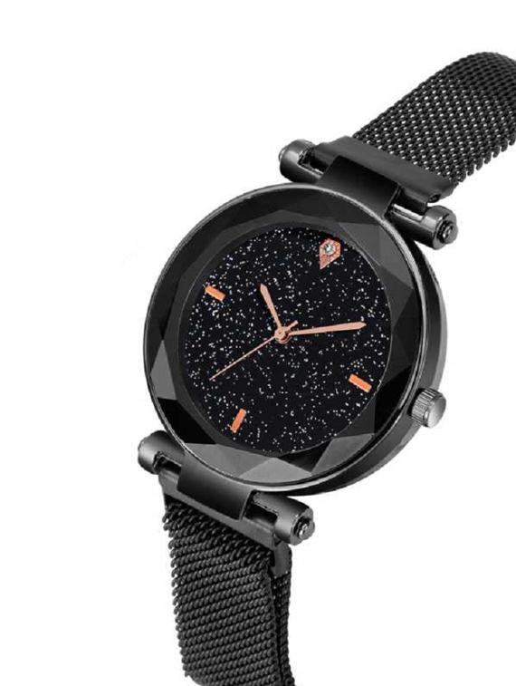 hrv laxurius looking black dial magnet belt girl and women watch magnet belt analog analog watch - 17400112 - Standard Image - 2