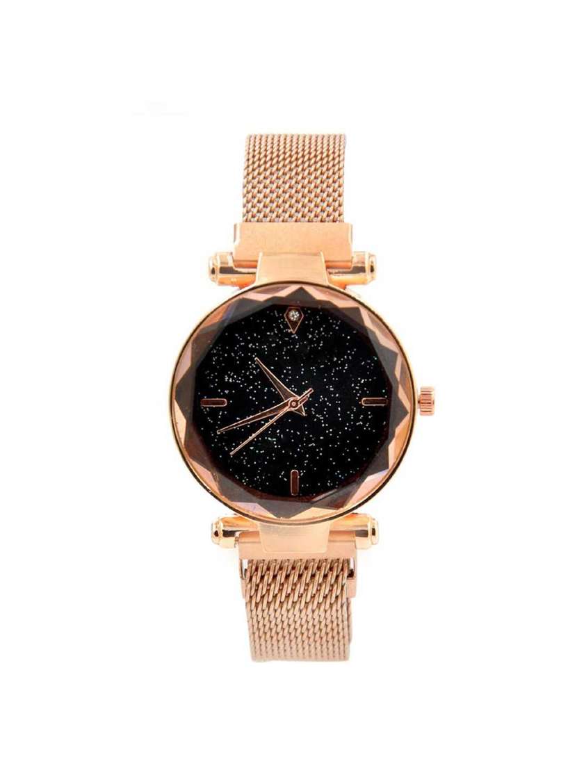 bolun rt-162 magnet-copper gold mesh magnet analog watch