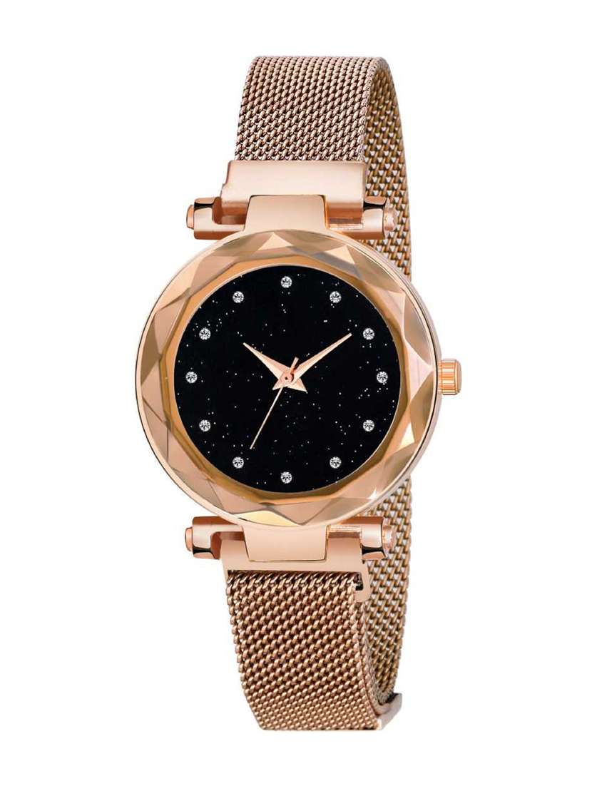 bolun luxury mesh magnet buckle starry sky quartz watches for girls fashion mysterious rose gold lady analog watch