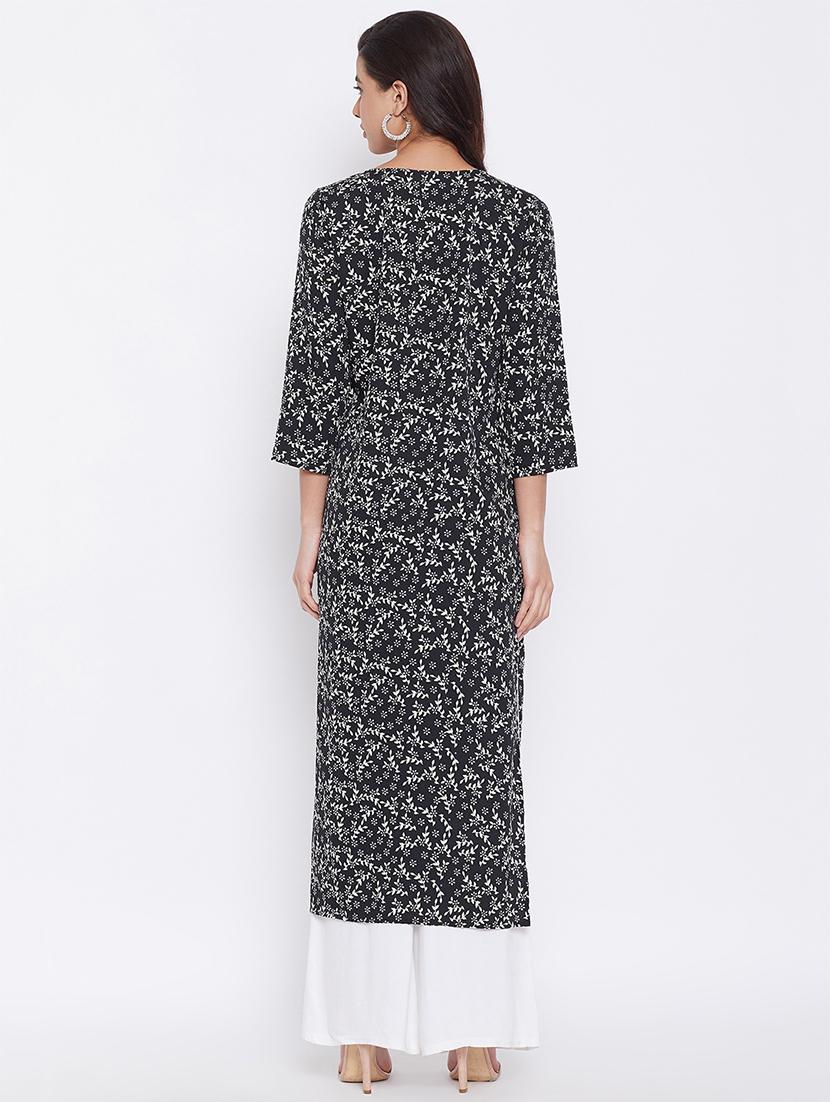 floral print high slit kurta - 17401783 - Standard Image - 2