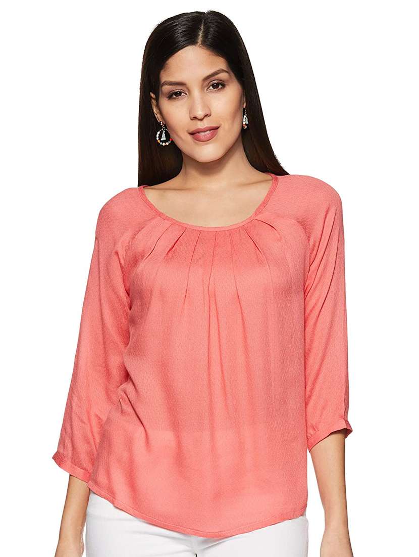 women's straight round neck top