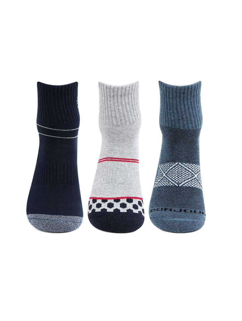 Men Pack Of 3 Printed Above Ankle Length Socks