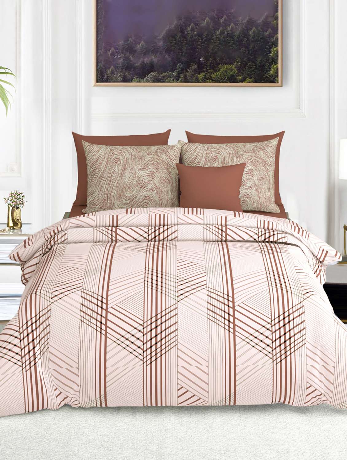  cotton king size bedsheet with 2 pillow cover