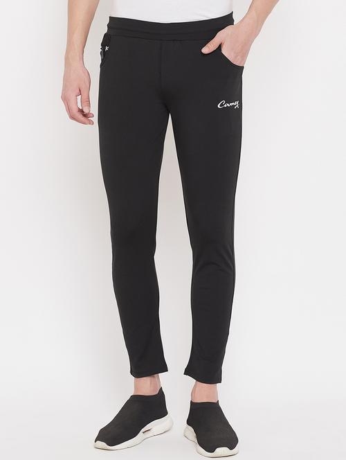 black solid full length track pant - 17404061 - Standard Image - 0