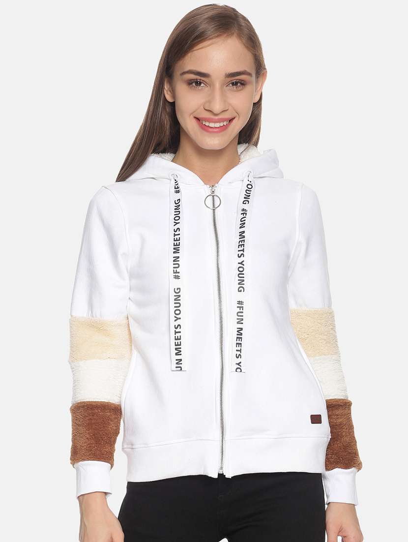 faux fur detail hoodie 