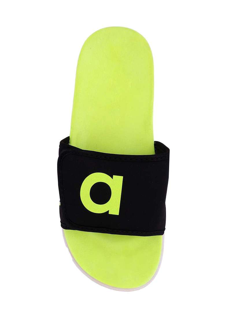 green faux leather slip on slippers - 17405577 - Standard Image - 2