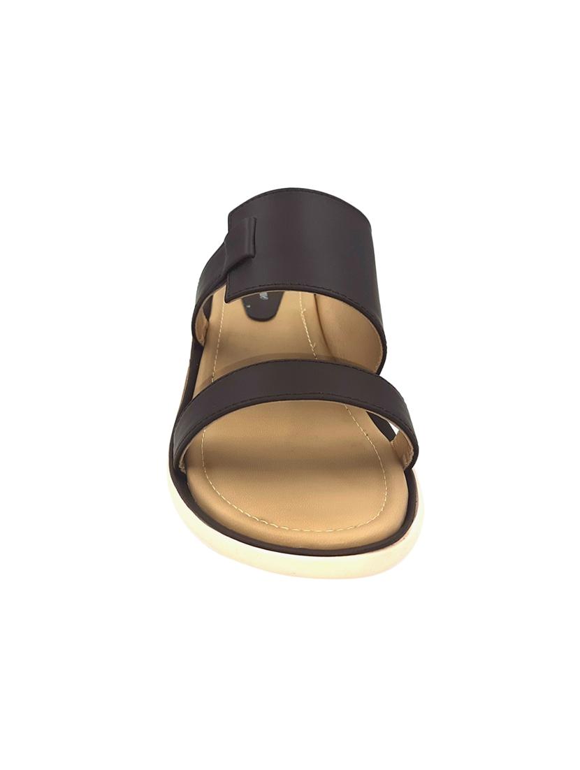 black leatherette slip on sandals - 17406056 - Standard Image - 2