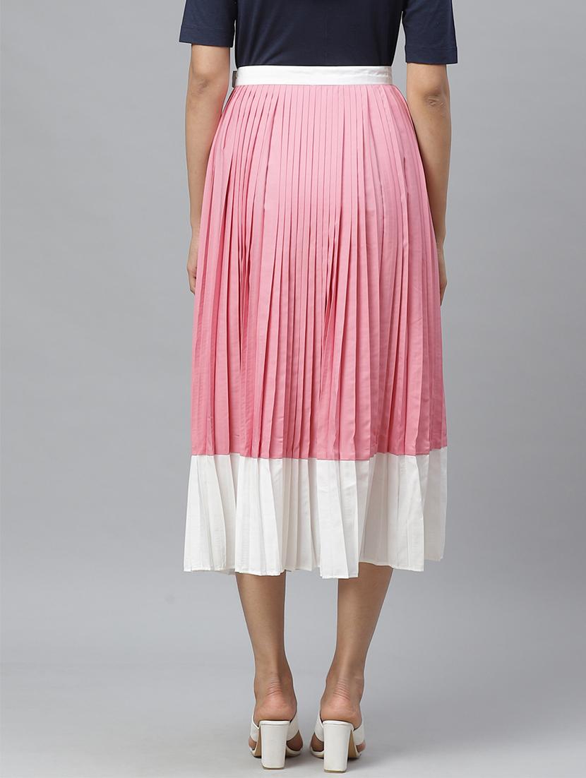 mid rise pleated a-line skirt - 17407165 - Standard Image - 2