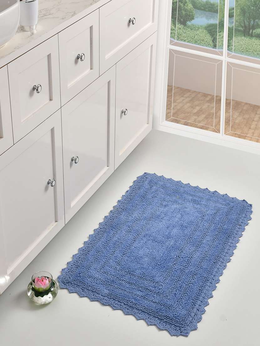 sheen decor mirror reversible bathmat collection, 50x80 cms, blue